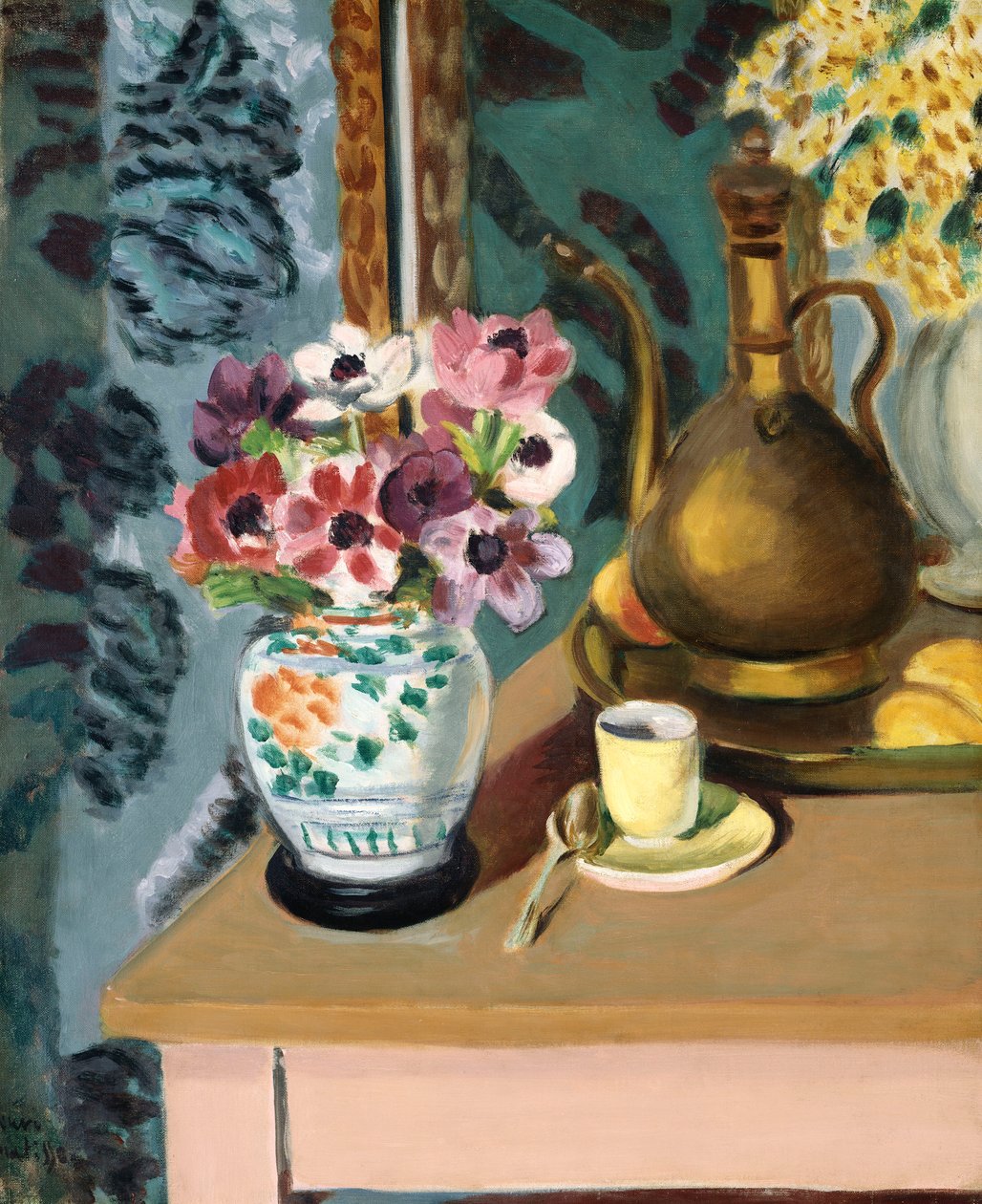 Asetelma, kukkia ja kuppi tekijältä Henri Matisse