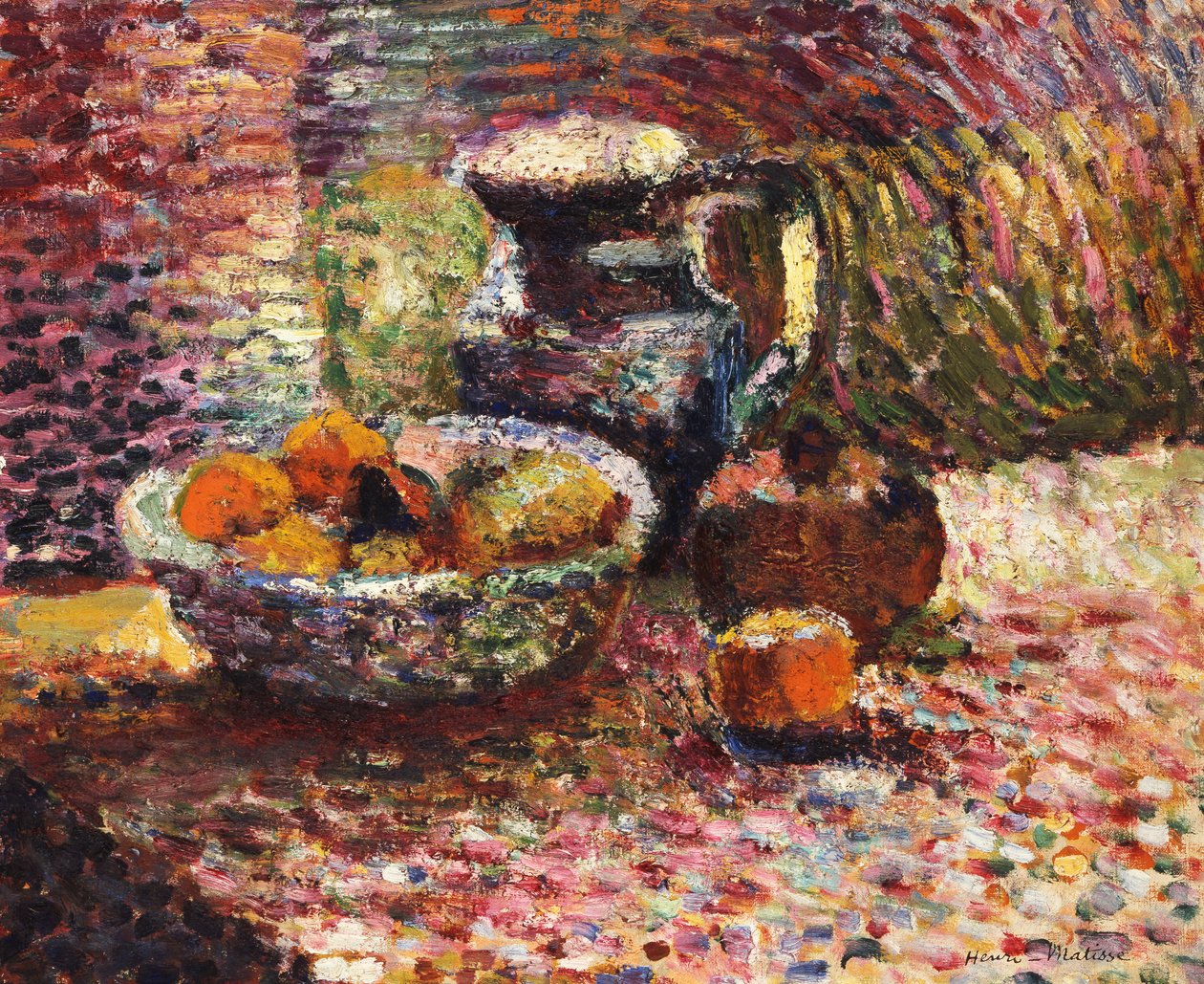 Asetelma, jossa kannu ja hedelmiä tekijältä Henri Matisse