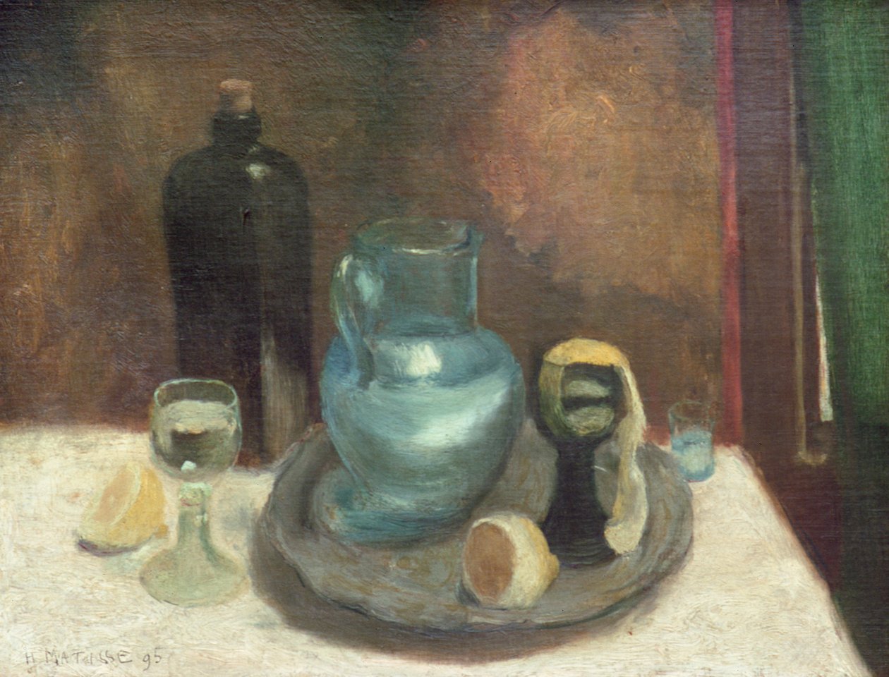 Asetelma sitruunan kanssa tai Sininen karahvi (The Blue Carafe) tekijältä Henri Matisse