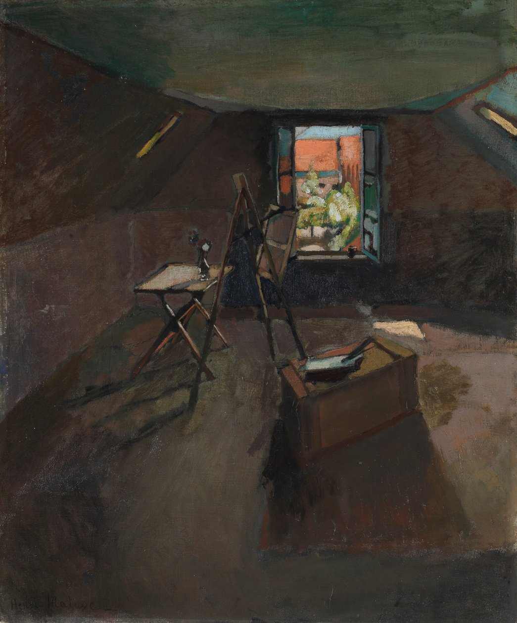 Studio räystään alla, noin 1903 (öljy kankaalle). tekijältä Henri Matisse