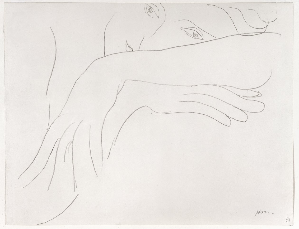 Tutkimus tuolin selkänojaan nojaavasta mallista tekijältä Henri Matisse