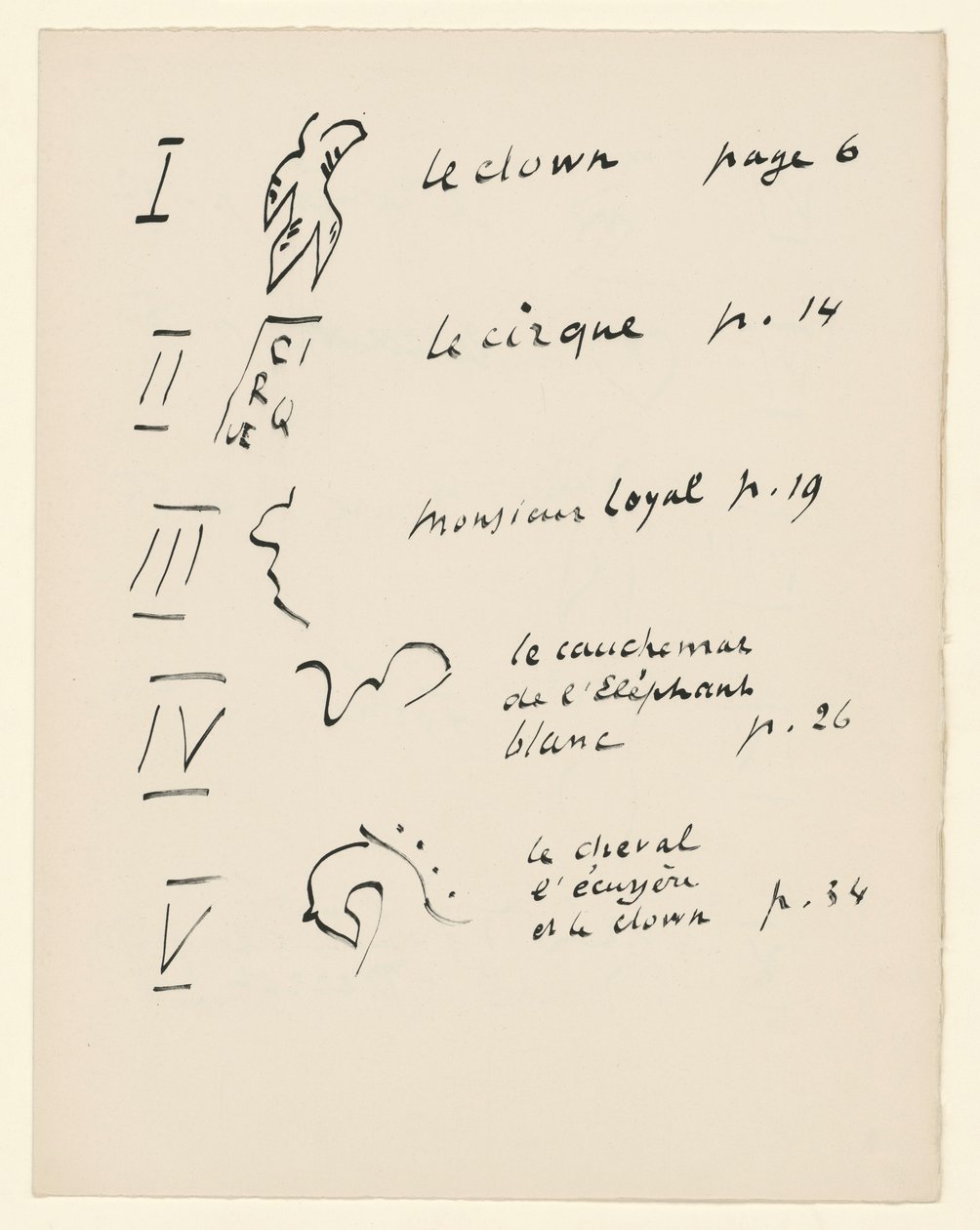 Kuvaluettelo 1. Teoksesta "Jazz". S. 149 tekijältä Henri Matisse