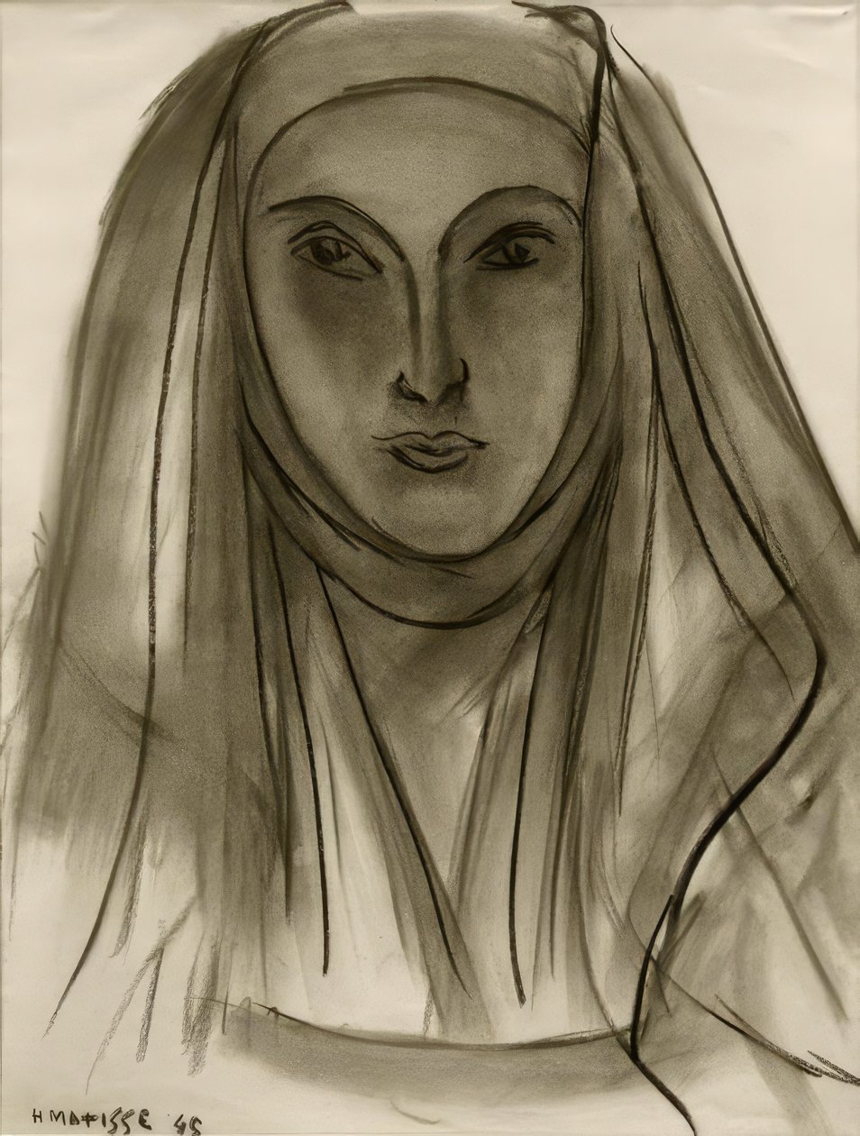 Nunna (Opiskelu portugalilaisia kirjeitä varten) tekijältä Henri Matisse