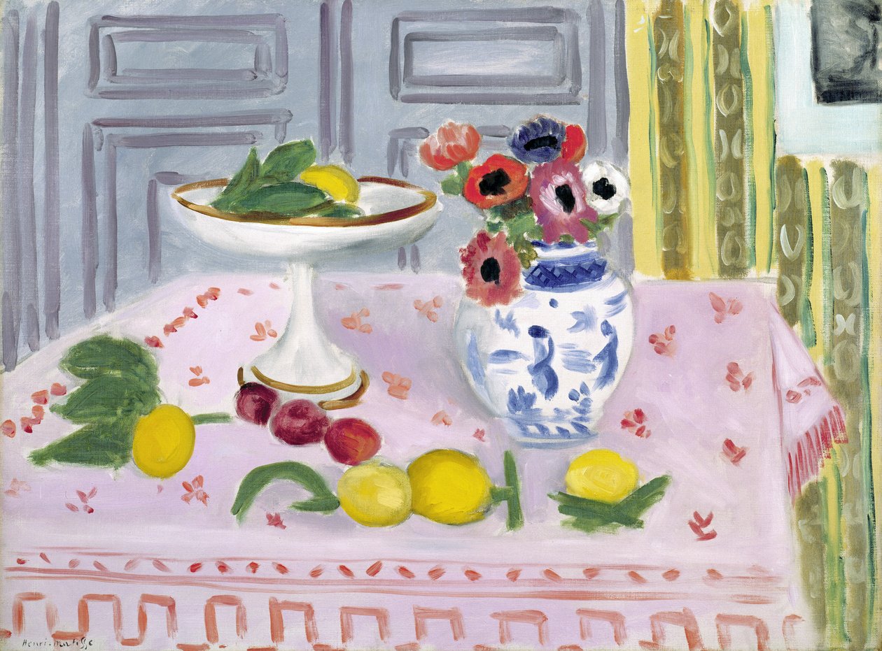 Vaaleanpunainen pöytäliina tekijältä Henri Matisse