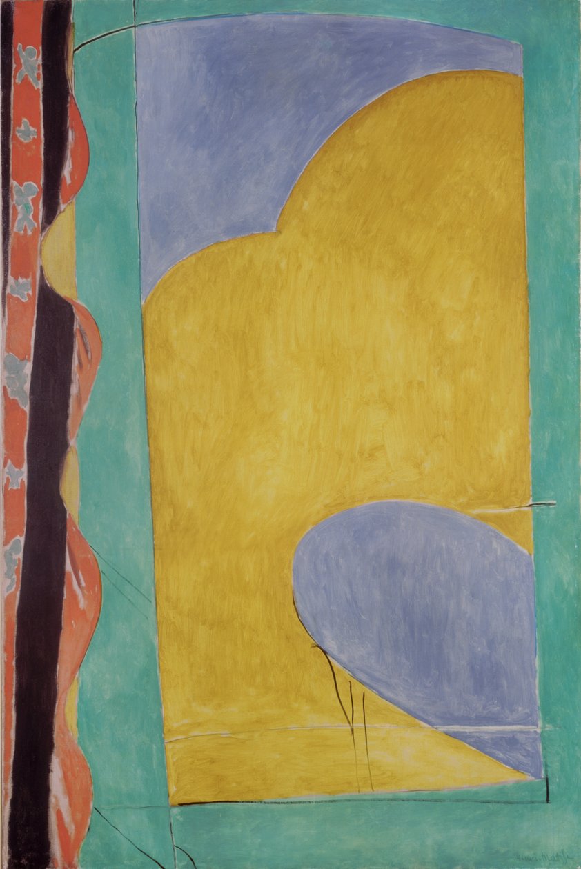 Keltainen verho, noin 1915 (öljy kankaalle) tekijältä Henri Matisse