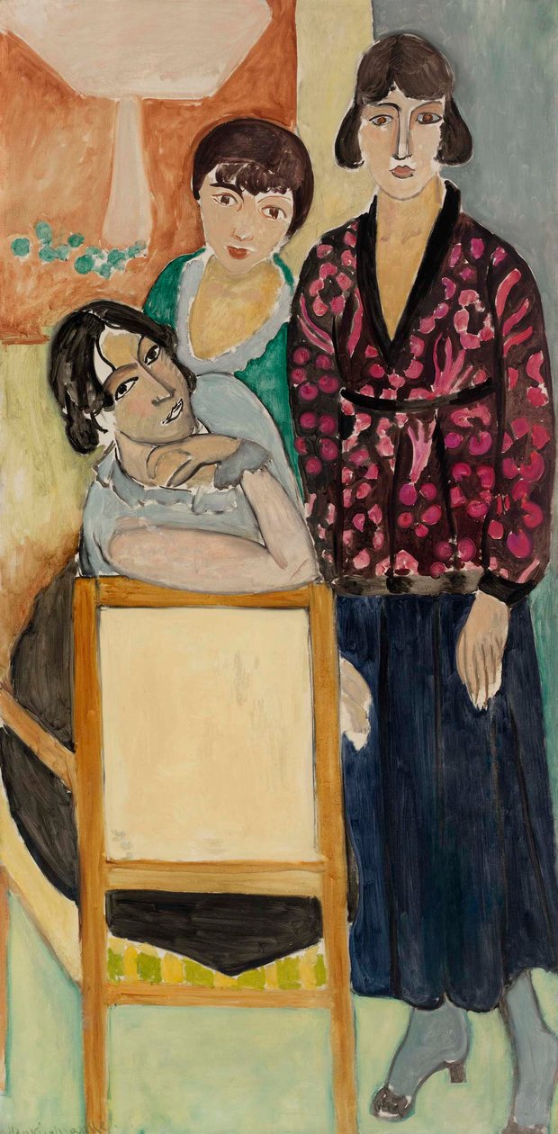 Kolme sisarta ja "ruusumarmorinen pöytä" (Les Trois soeurs à "La Table de marbre rose") tekijältä Henri Matisse