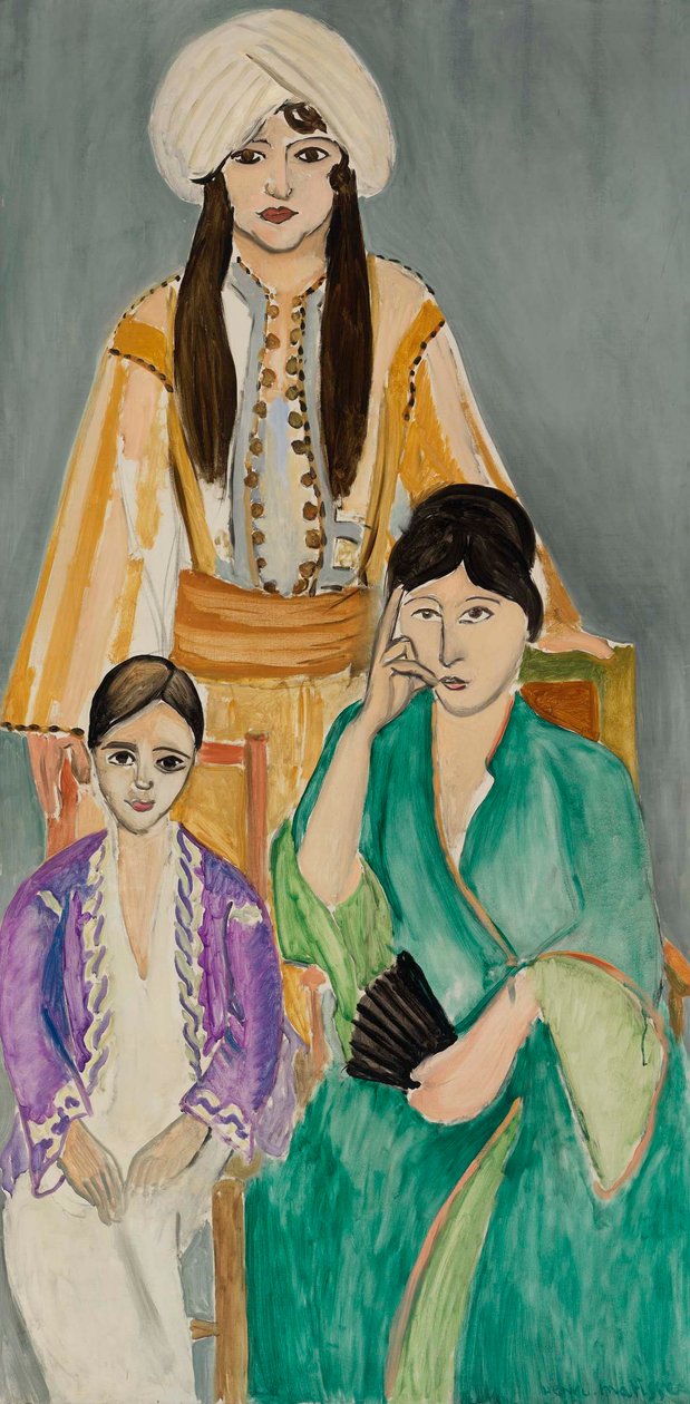 Kolme sisarta harmaalla taustalla (Les Trois soeurs sur fond gris) tekijältä Henri Matisse