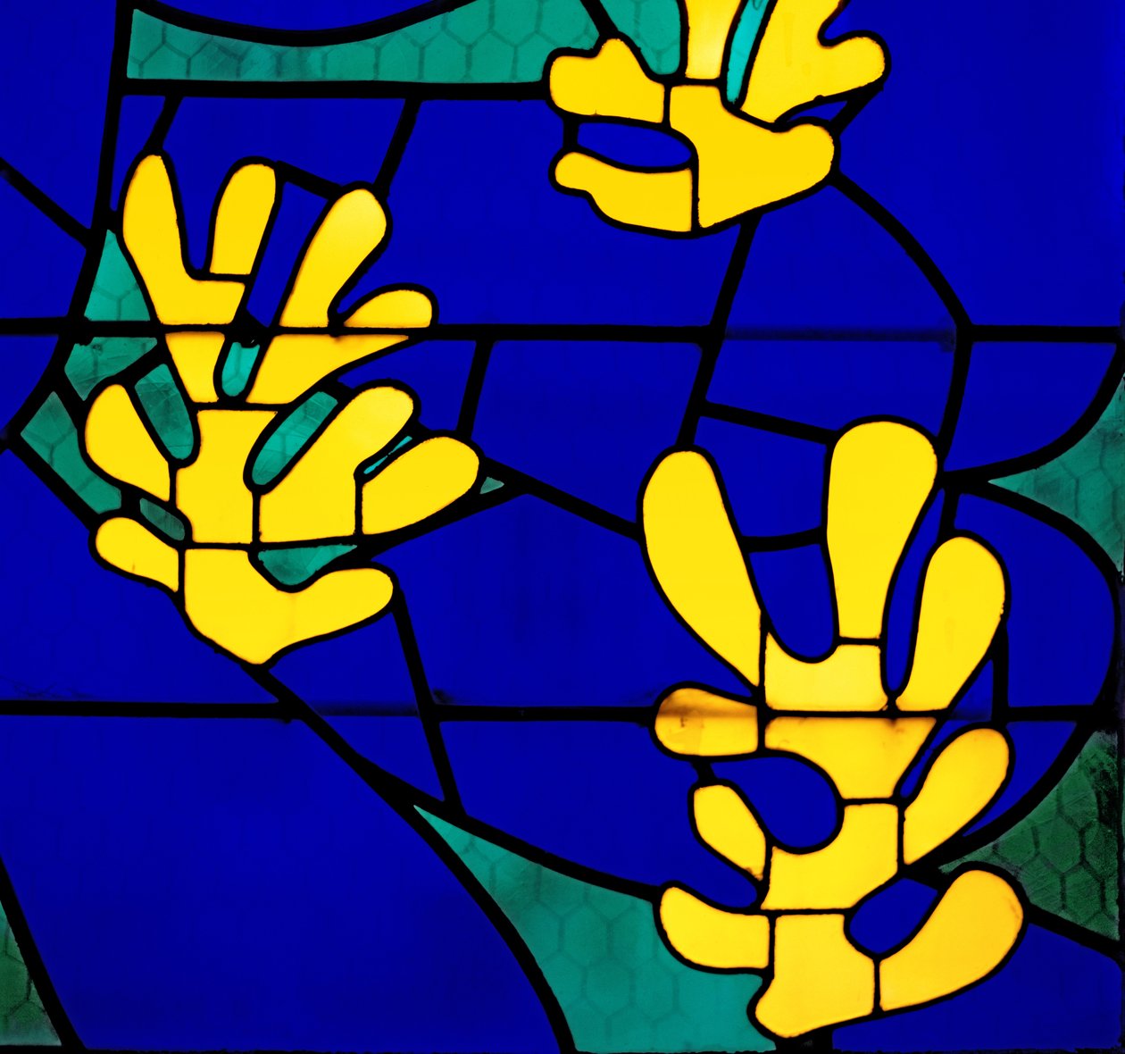Elämänpuu" -lasimaalaukset Rukousnauhan kappelin alttarin takana, Vence. tekijältä Henri Matisse