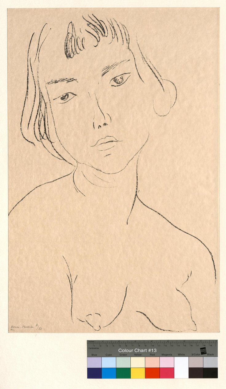 Kasvot hieman kallistuneet vasemmalle tekijältä Henri Matisse
