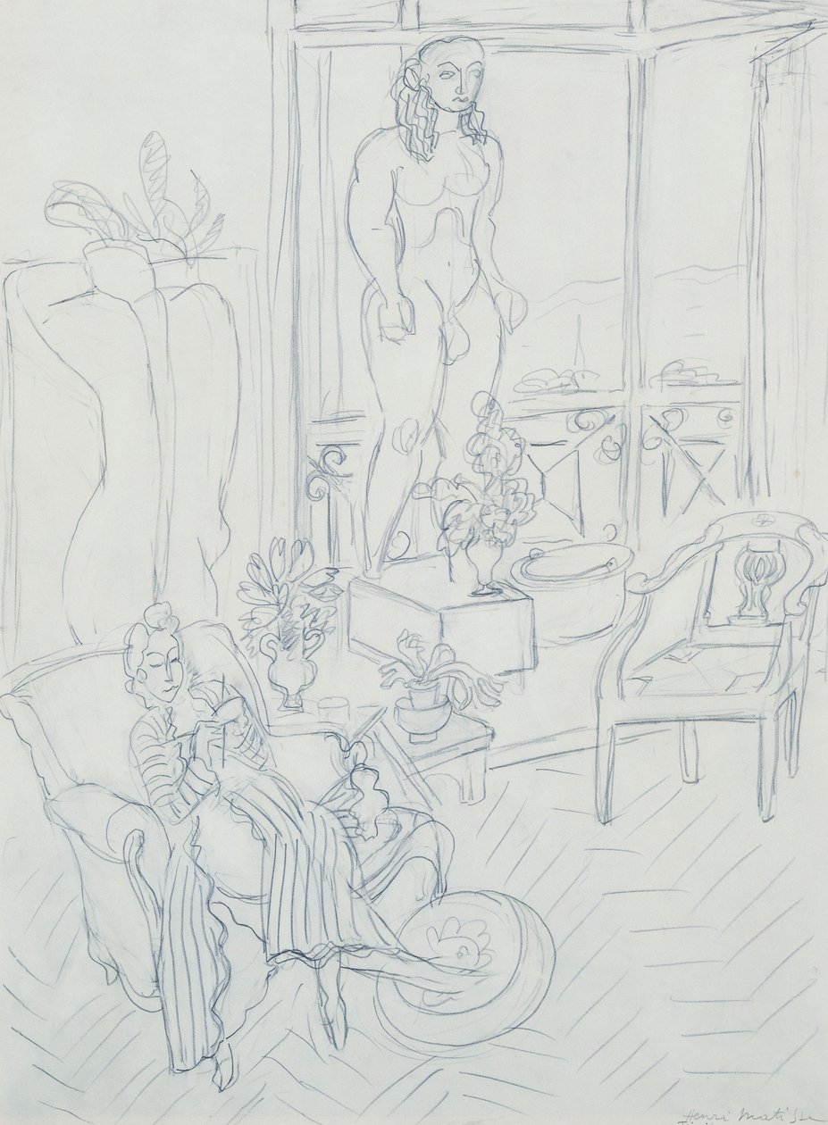 Nainen sisätiloissa; Hotel Regina, Cimiez, Nizza tekijältä Henri Matisse