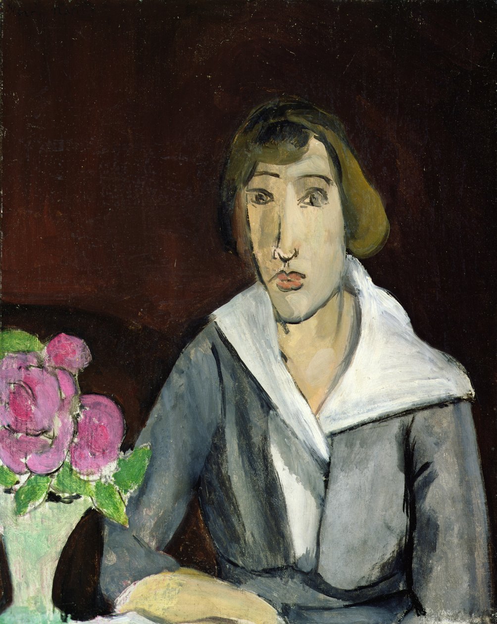 Nainen ruusujen kanssa (öljy kankaalle) tekijältä Henri Matisse