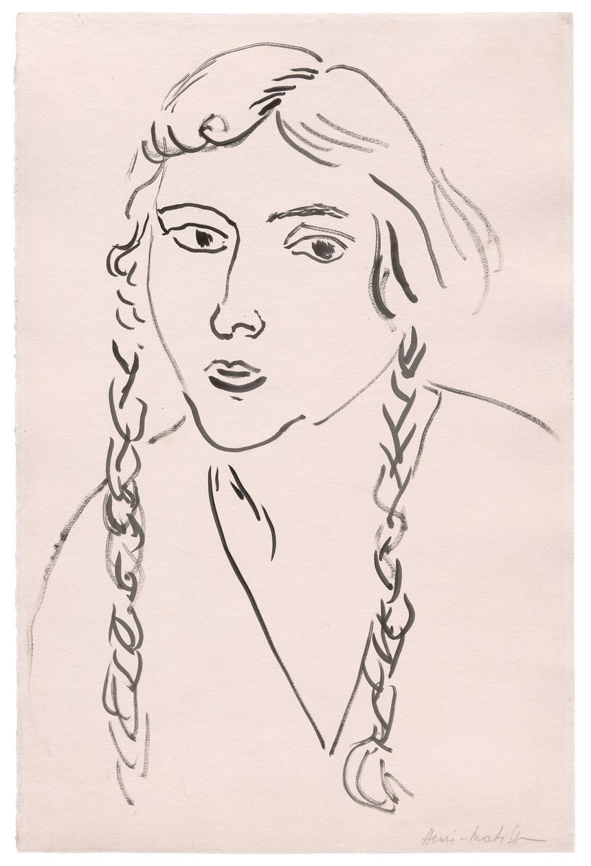 Nuori tyttö, jolla on letit tekijältä Henri Matisse