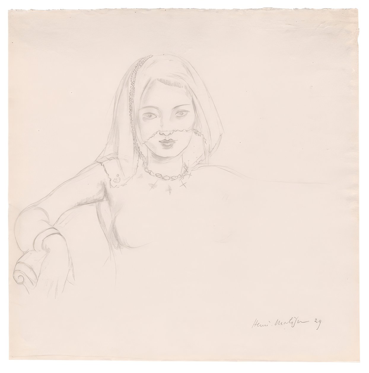 Nuori nainen hunnun kanssa tekijältä Henri Matisse