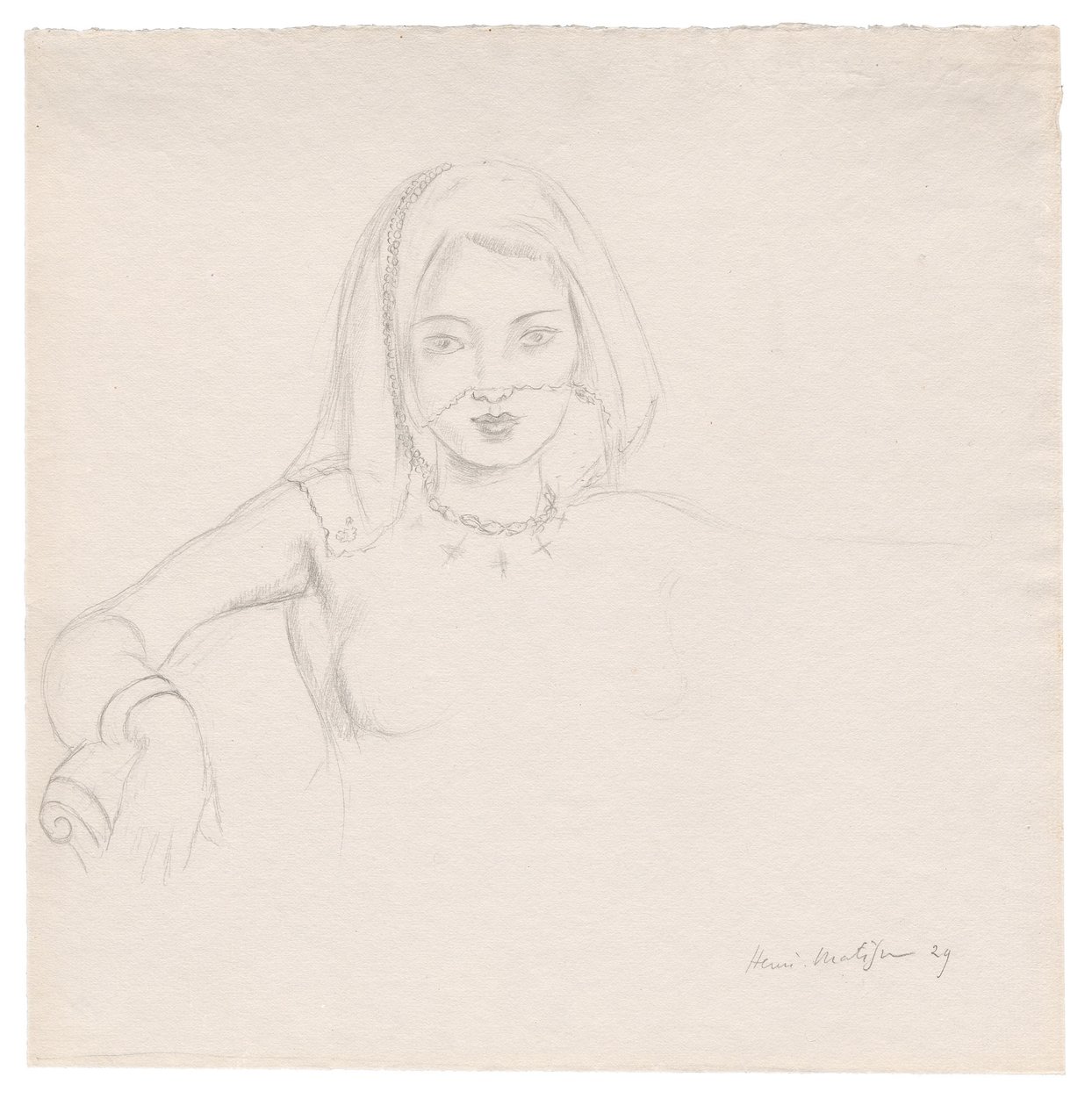 Nuori nainen, jolla on huntu tekijältä Henri Matisse
