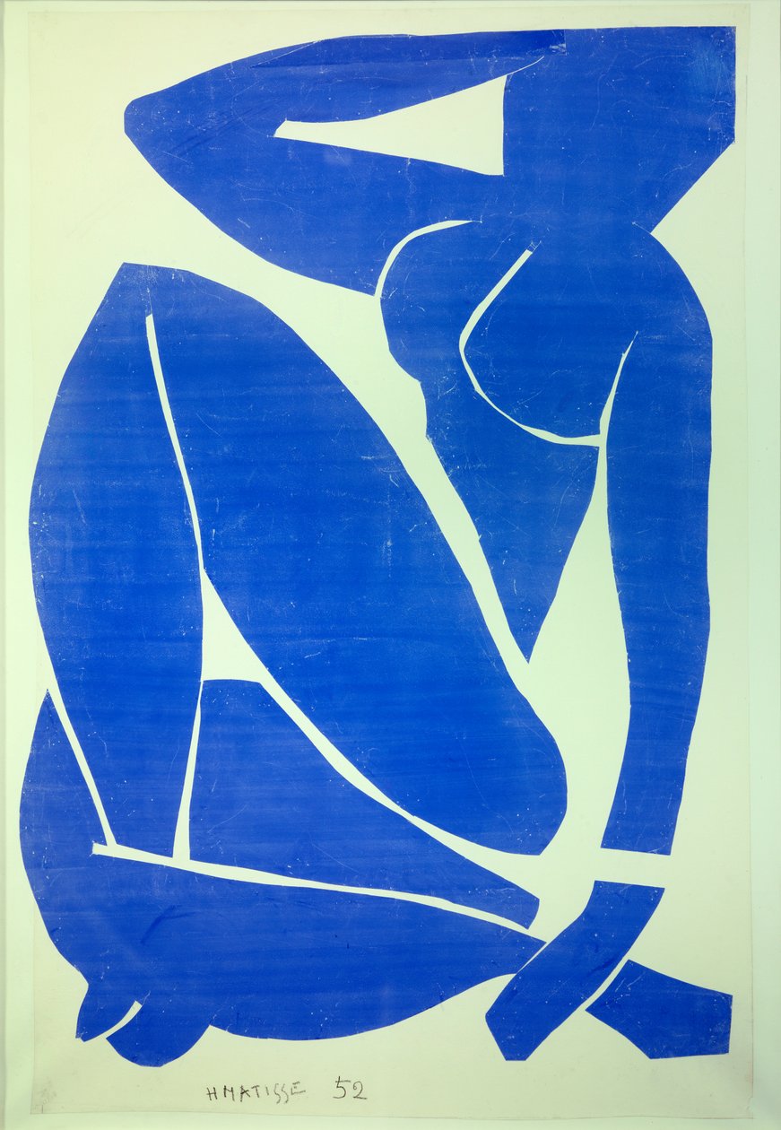 nu bleu III 1952 (Piirustus, paperiliima) tekijältä Henri Matisse
