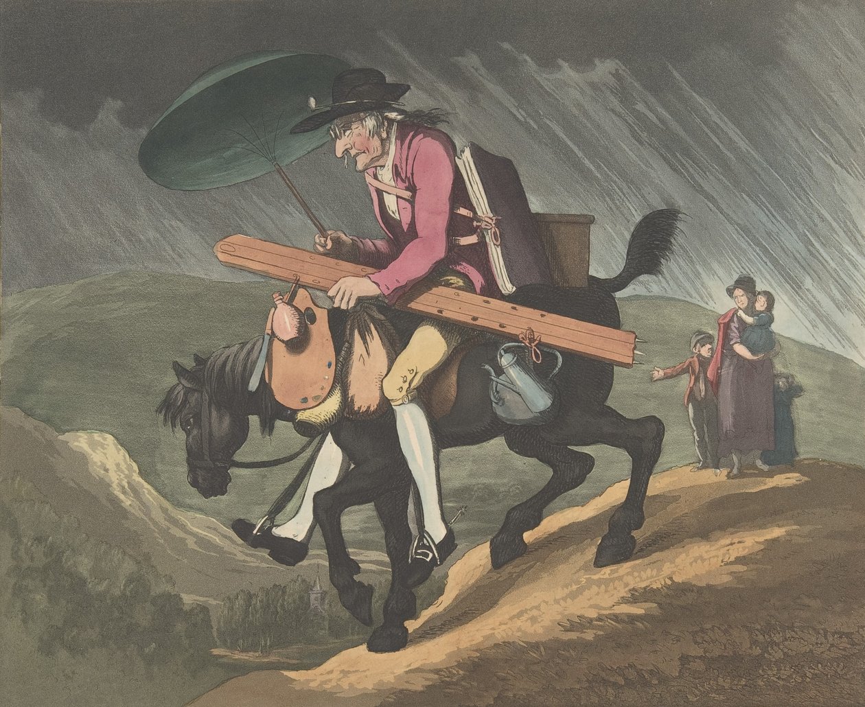 Taiteilija matkustaa Walesissa, 10. helmikuuta 1799. tekijältä Henri Merke