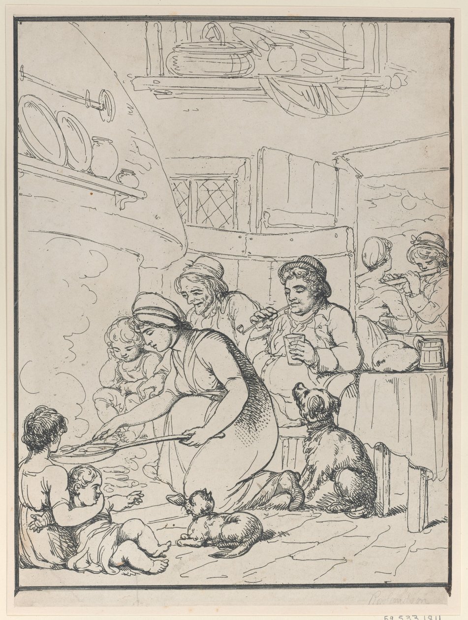 Mökit, takkahuone, 1799. tekijältä Henri Merke