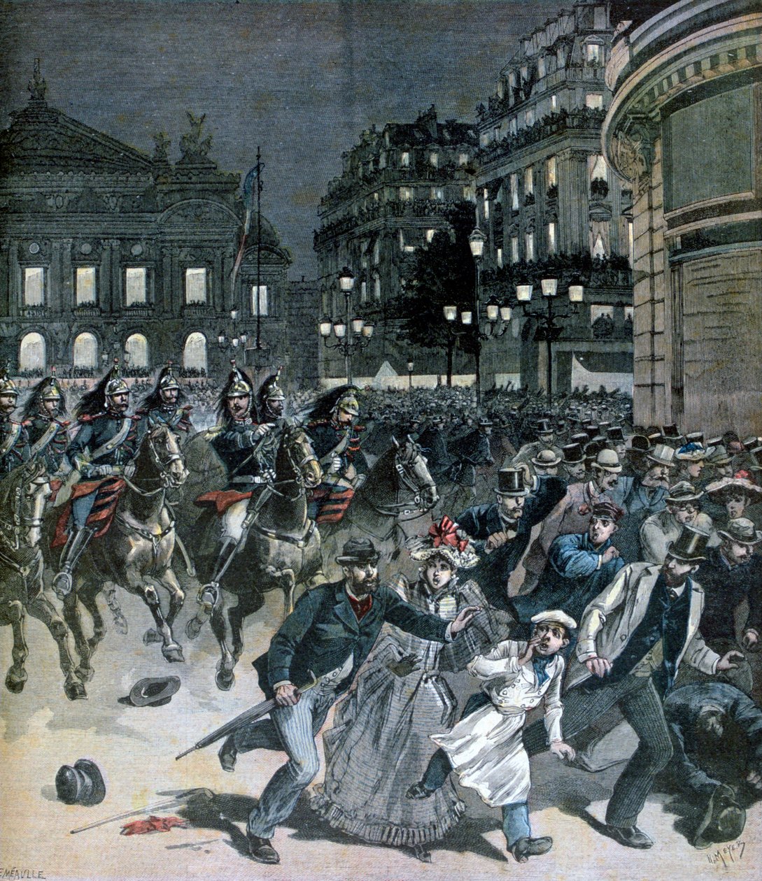 Esitys oopperasta Lohengrin, Place de lOpera, 1891 tekijältä Henri Meyer