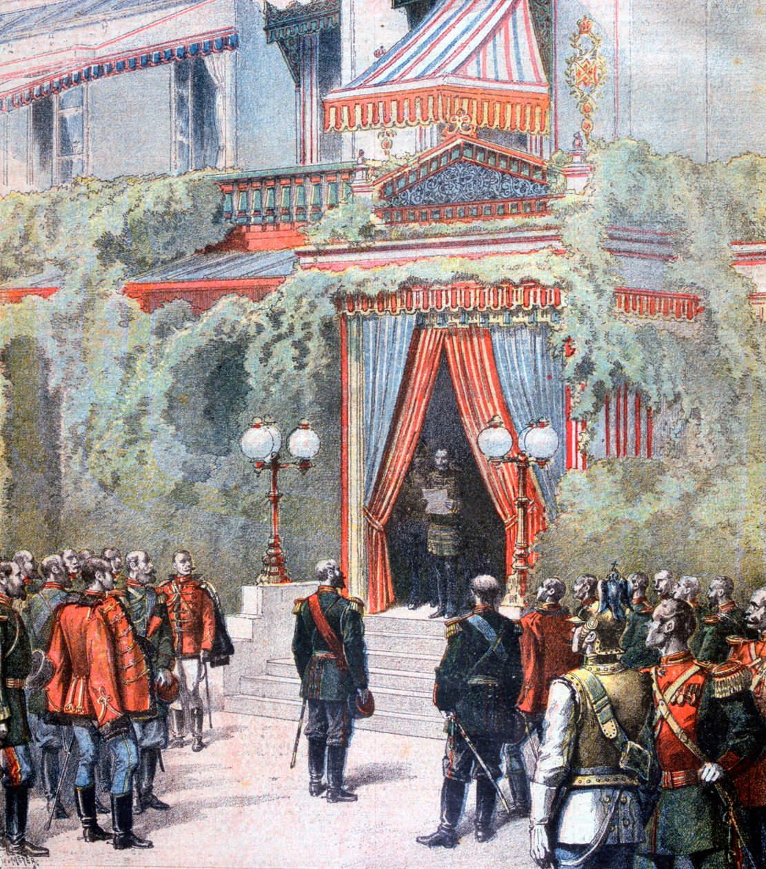 Ilmoitus Venäjän keisari Aleksanterin terveydestä, Livadian palatsi, Pietari, Venäjä, 1894 tekijältä Henri Meyer