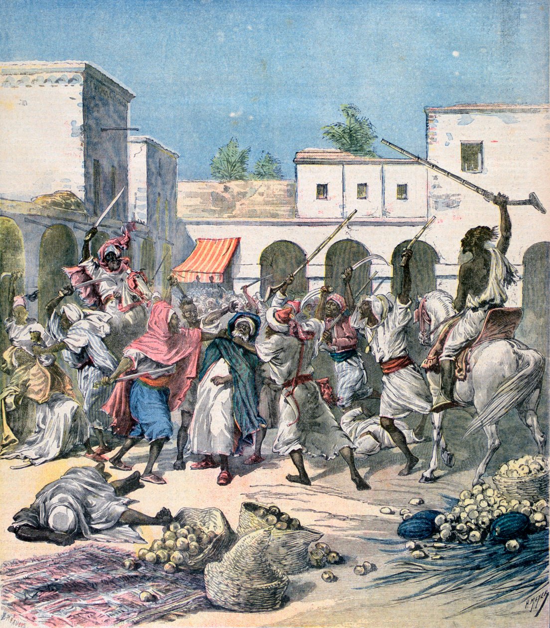 Ranskalaisen yhteistyökumppanin salamurha, Marokko, 1891. tekijältä Henri Meyer