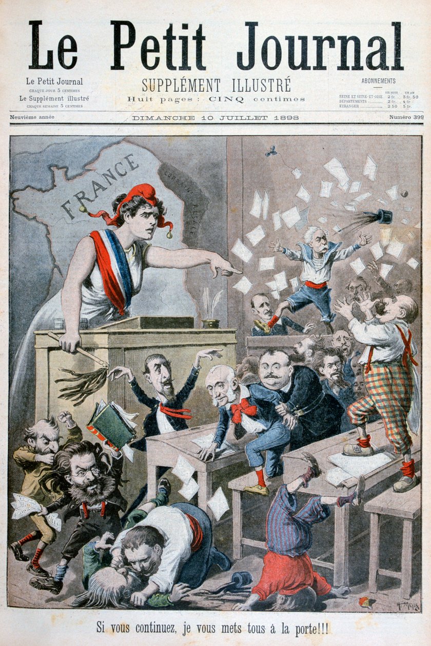 Karikatyyri edustajainhuoneesta, Pariisi, 1898 tekijältä Henri Meyer