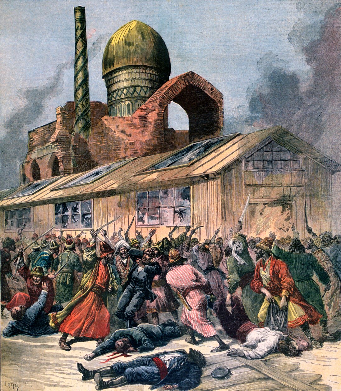Kolera Venäjällä, ongelmat Astrakhanissa, 1892 tekijältä Henri Meyer