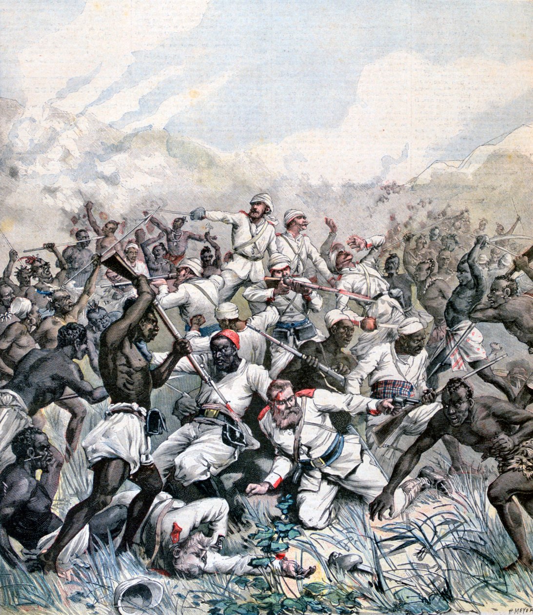 Saksalaisen retkikunnan tuho Afrikassa, 1891 tekijältä Henri Meyer