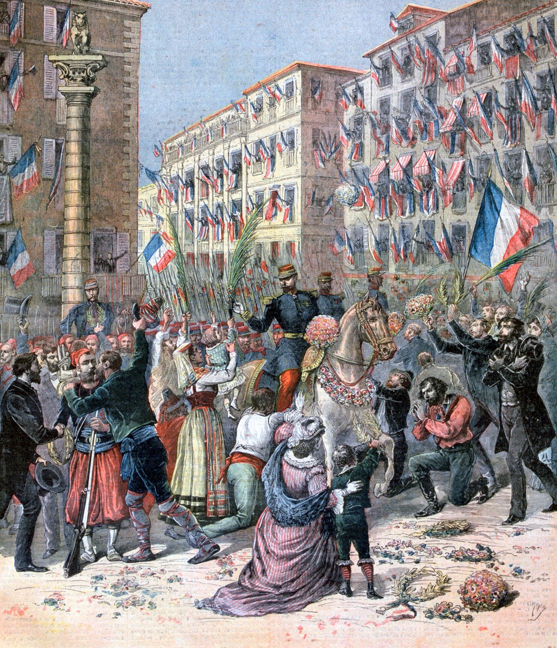 Ranskalaisten tulo Milanoon, 8. kesäkuuta 1859, 1893 tekijältä Henri Meyer