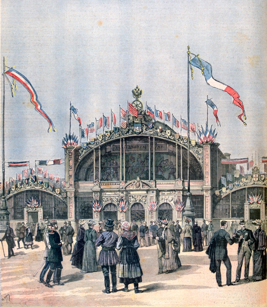 Ranskalais-venäläisen näyttelyn julkisivu, Moskova, 1891 tekijältä Henri Meyer