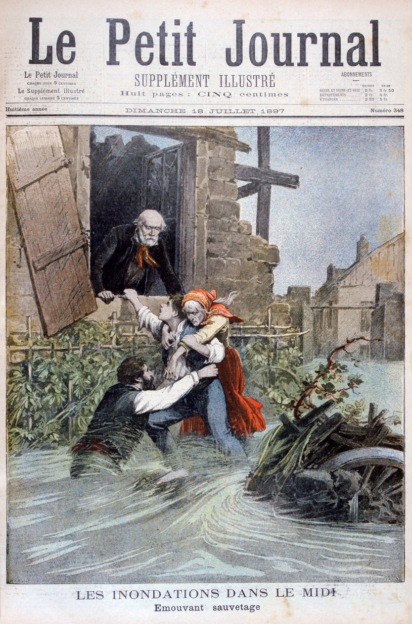 Tulvat Midissä, Etelä-Ranskassa, 1897 tekijältä Henri Meyer