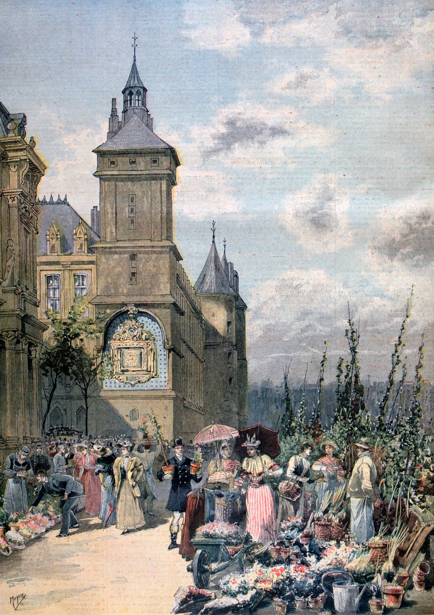 Kukkatori keväällä, Pariisi, 1893 tekijältä Henri Meyer