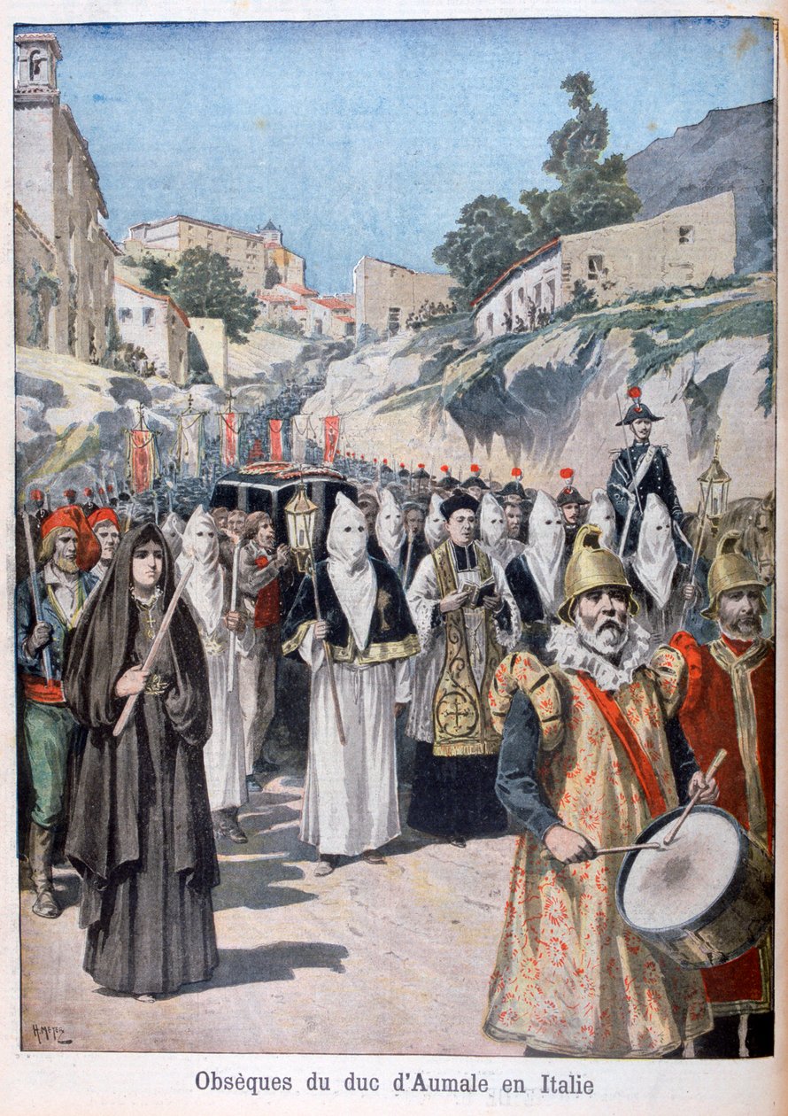 Aumalen herttuan hautajaiset Italiassa, 1897 tekijältä Henri Meyer