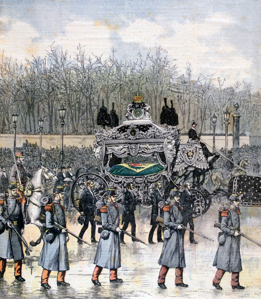 Brasilian keisarin hautajaiset 1891 tekijältä Henri Meyer