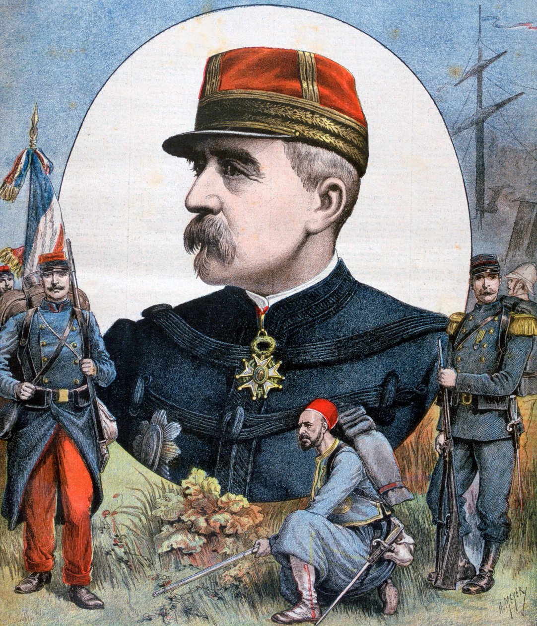 Kenraali Jacques Duchesne, Ranskan retkikunnan komentaja Madagaskarille, 1894 tekijältä Henri Meyer