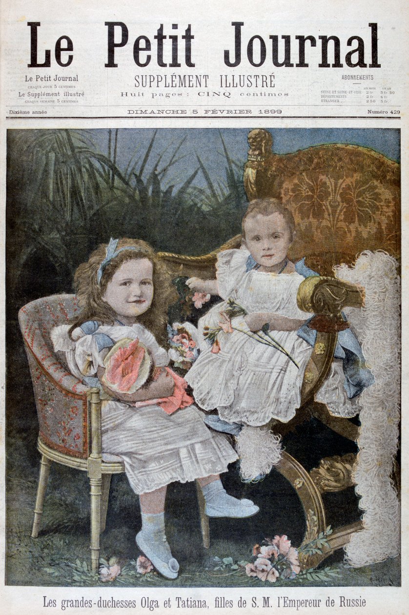 Venäjän suurherttuattaret Olga ja Tatjana, 1899 tekijältä Henri Meyer