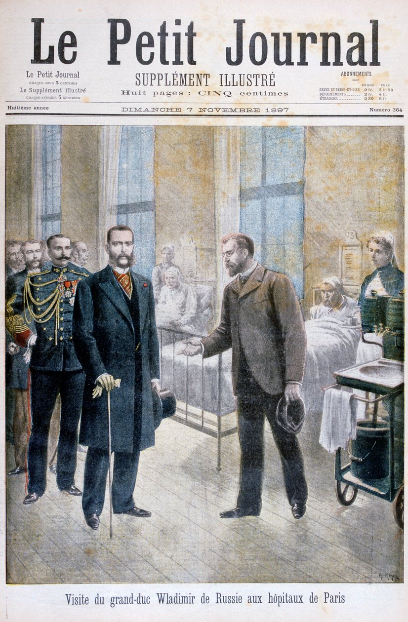 Venäjän suurruhtinas Vladimir vierailee Pariisin sairaalassa, 1897 tekijältä Henri Meyer