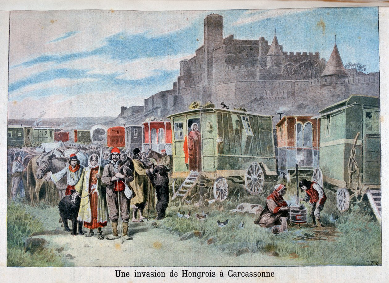 Unkarilaiset mustalaiset Carcassonnen ulkopuolella Ranskassa, 1898 tekijältä Henri Meyer