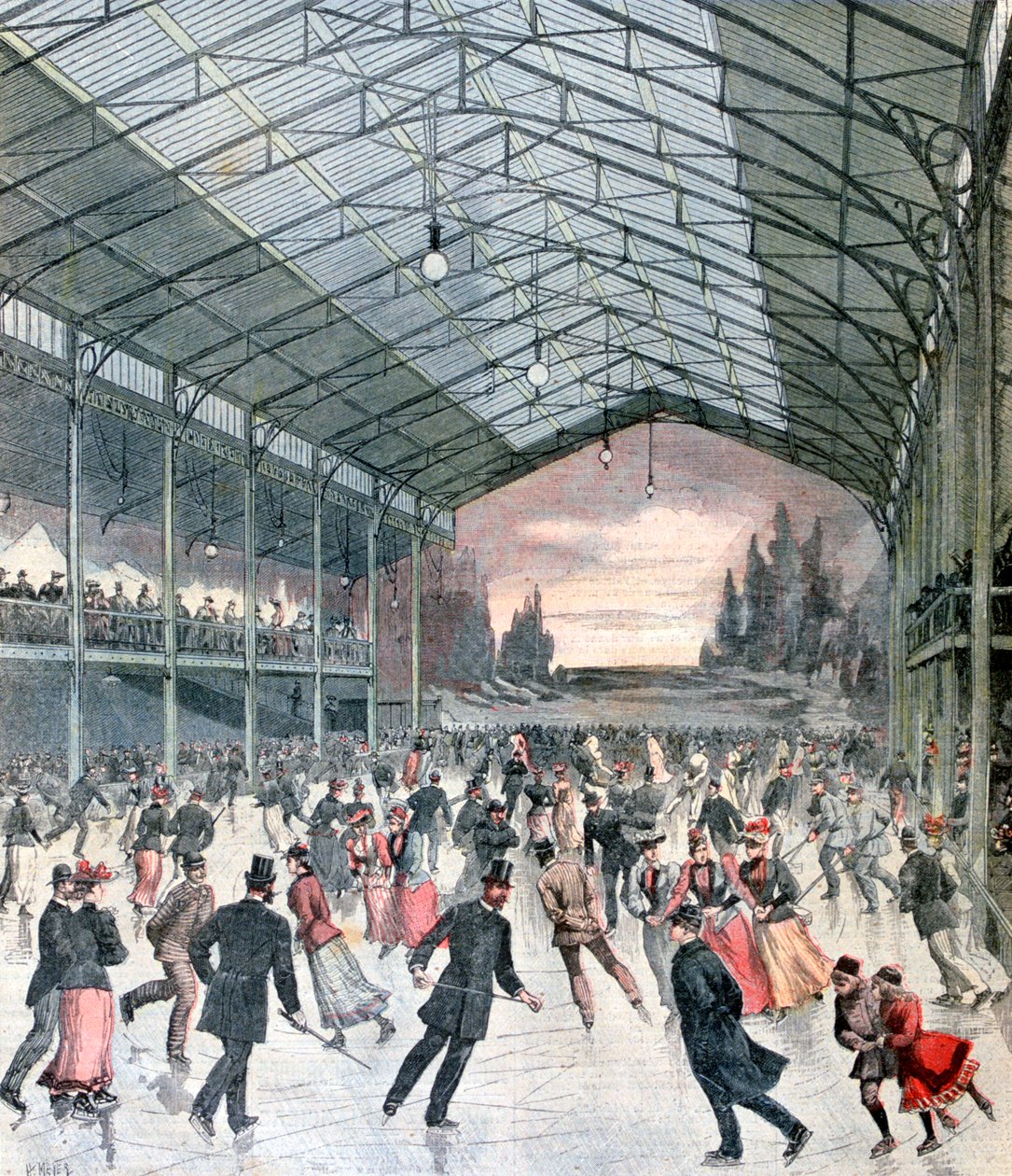 Luistelu Pariisissa, 1892 tekijältä Henri Meyer