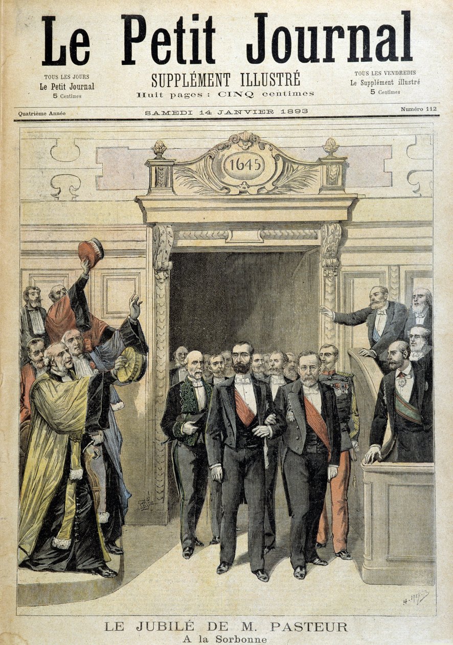 M. Pasteurin juhlapäivä Sorbonnessa - "" Le Petite Journal" -lehdessä 14.1.1893 tekijältä Henri Meyer
