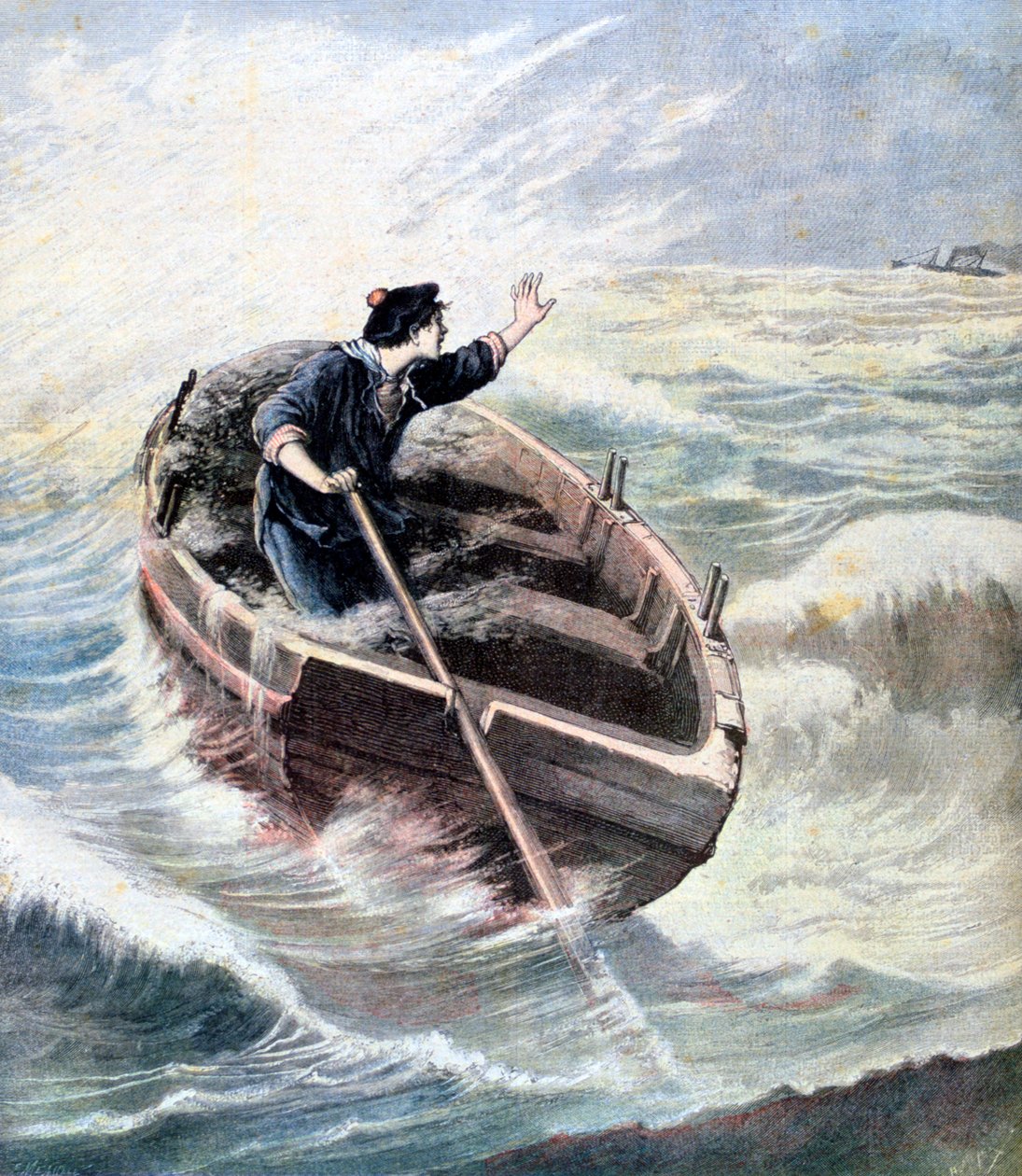 Kadonnut merellä, 1891 tekijältä Henri Meyer
