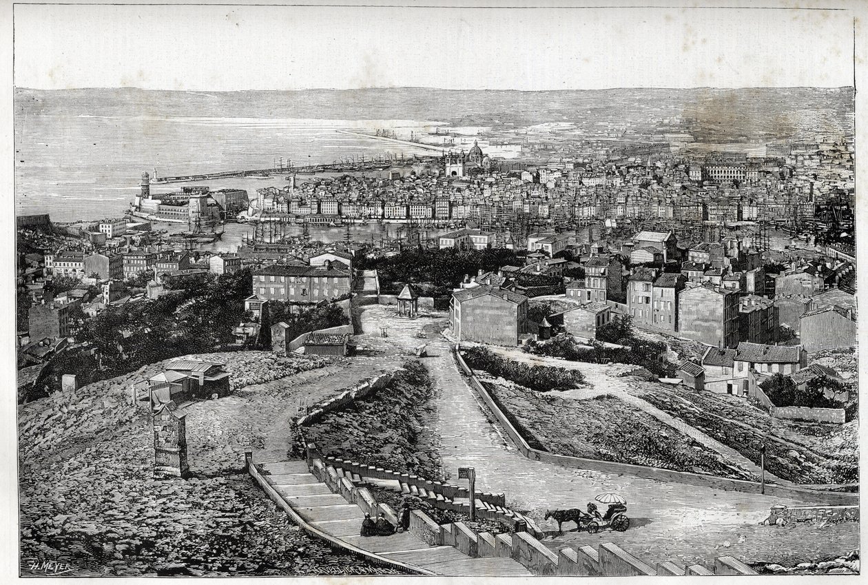 Marseille vuonna 1894 - piirustus Henri Meyer - tekijältä Henri Meyer