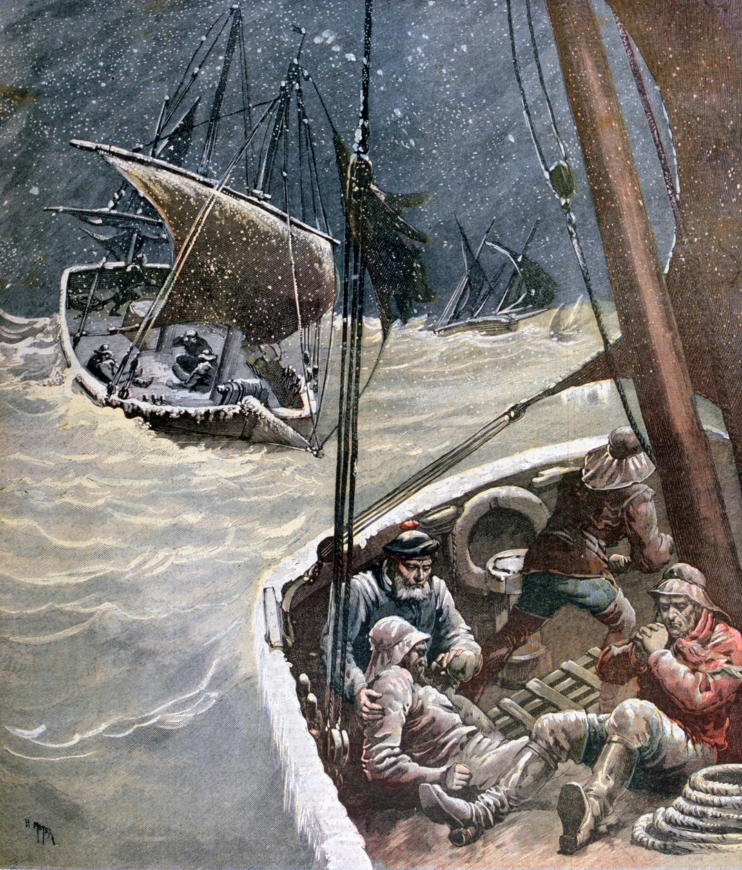 Newfoundlandin kalastajat, 1892 tekijältä Henri Meyer