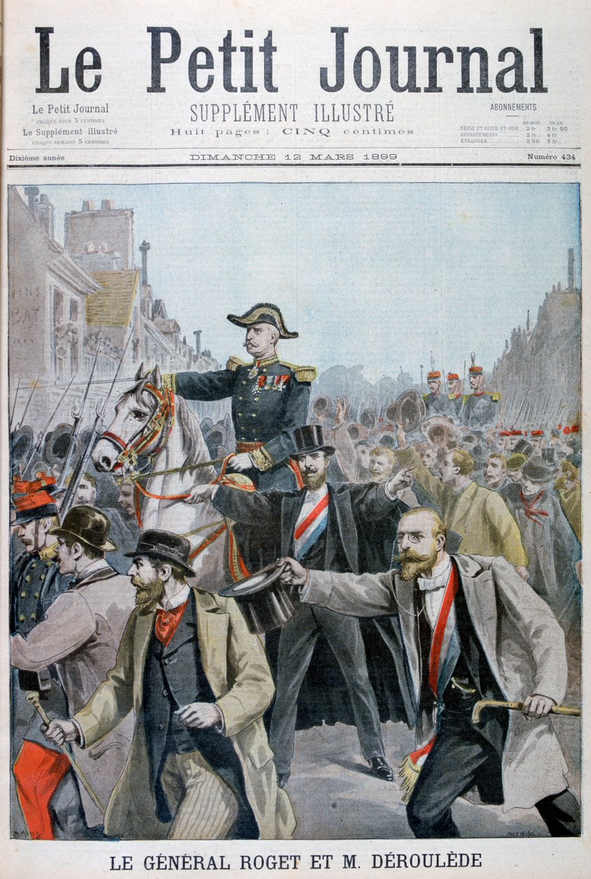 Paul Déroulède tarttumassa kenraali Rogetsin suitsiin, Pariisi, 1899 tekijältä Henri Meyer