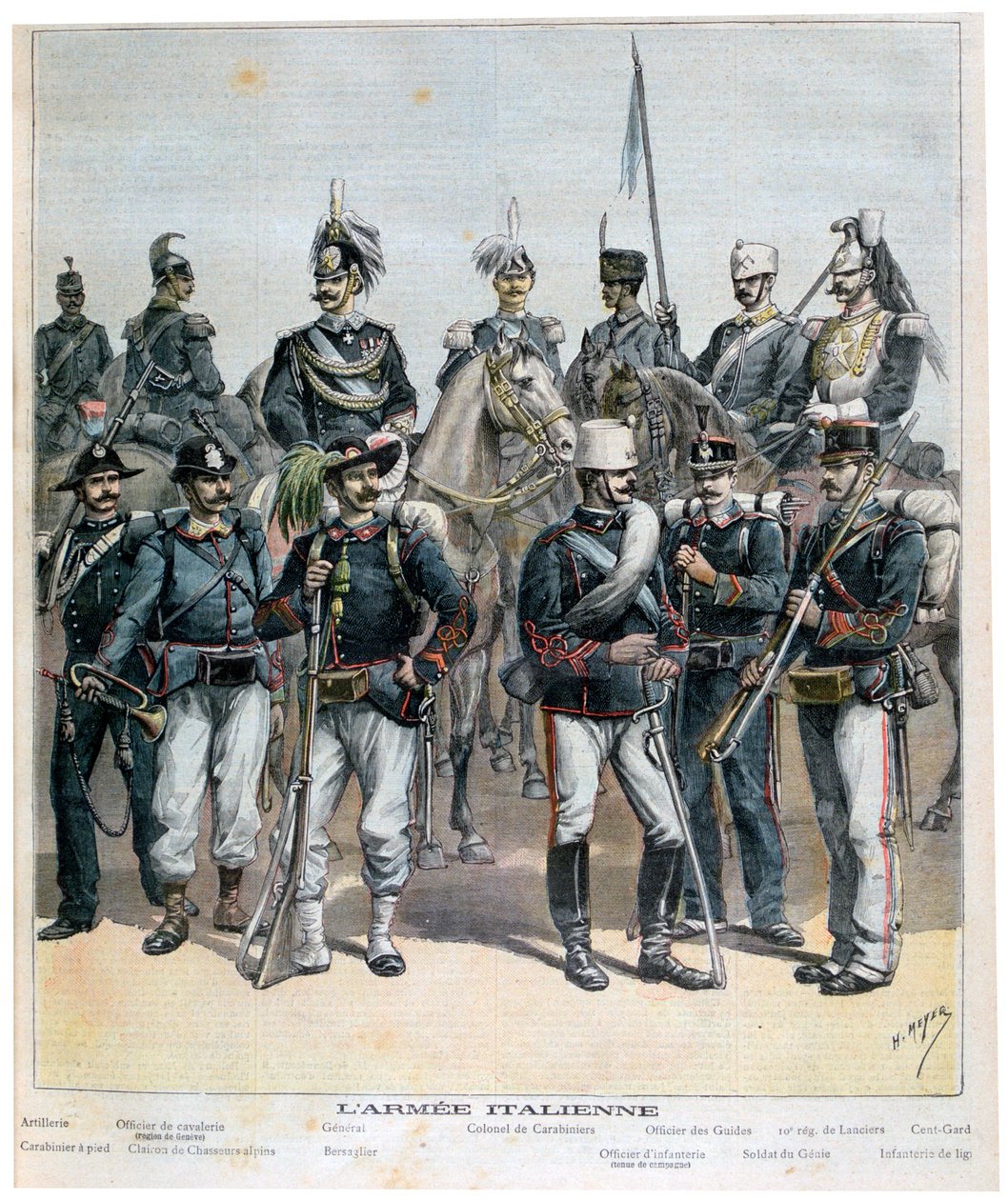 Italian armeija, 1892 tekijältä Henri Meyer