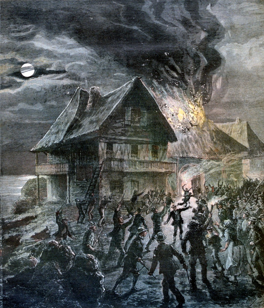 Kapina Sercqin saarella, 1892 tekijältä Henri Meyer