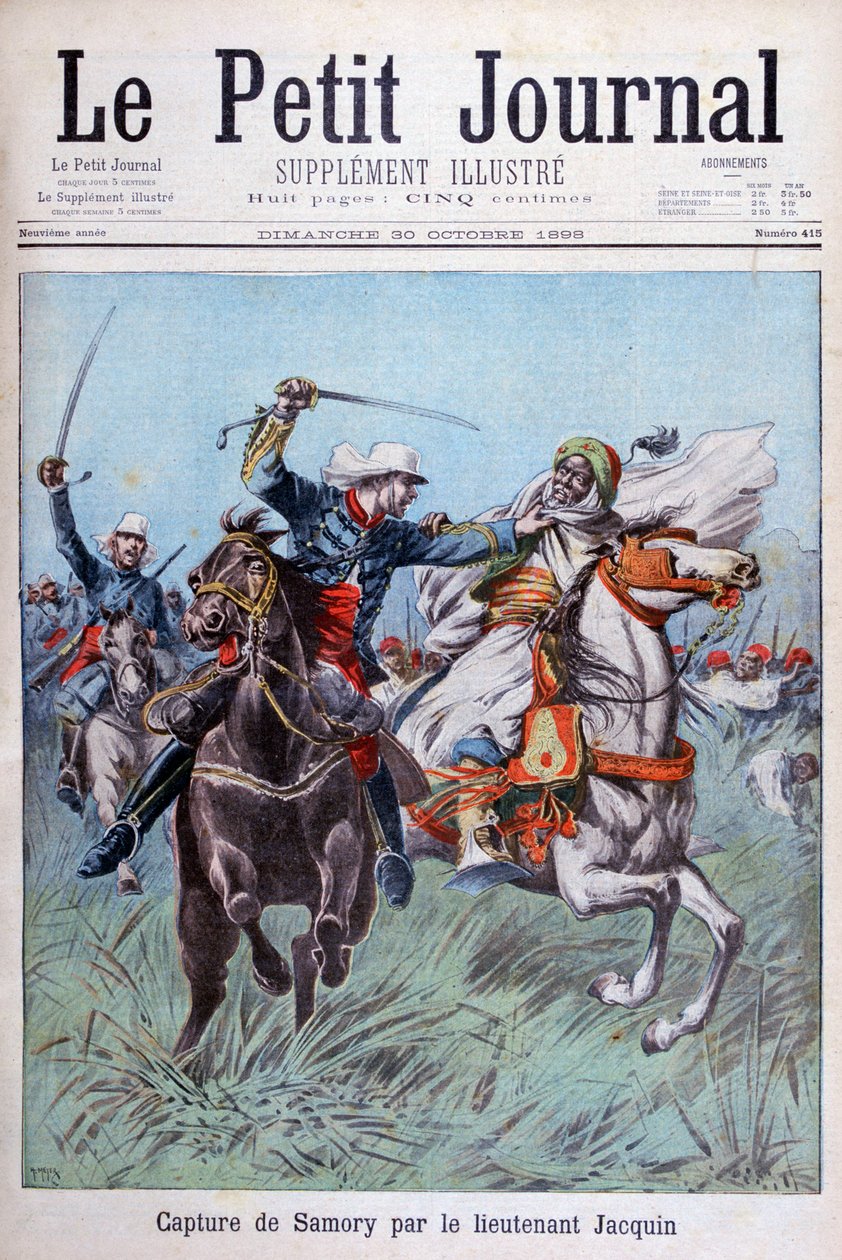 Luutnantti Jacquin valtasi Toure Samoryn lähellä Guelemoua vuonna 1898. tekijältä Henri Meyer