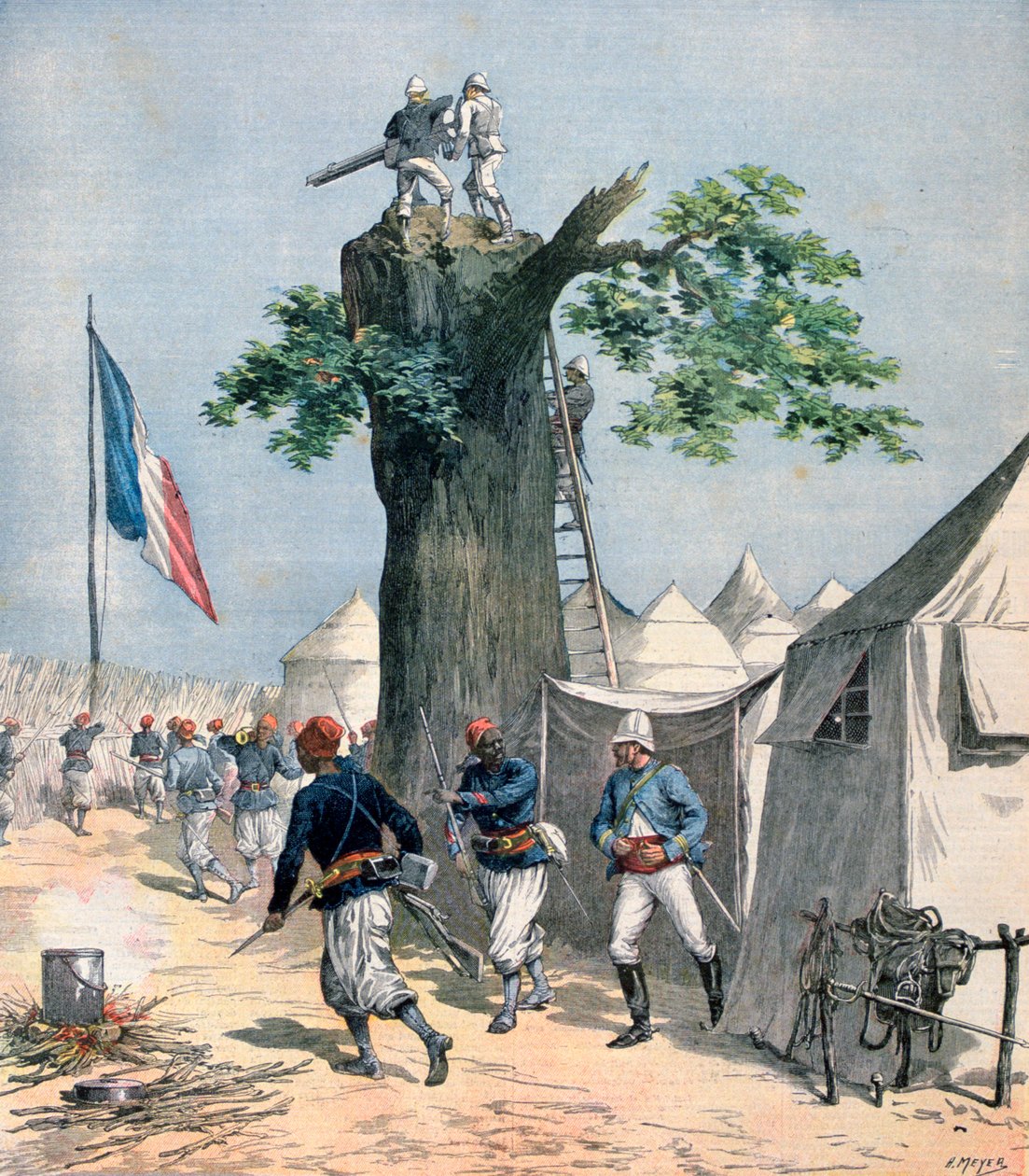 Haut-Nigerin puolustus Ranskan Sudanissa, 1891 tekijältä Henri Meyer