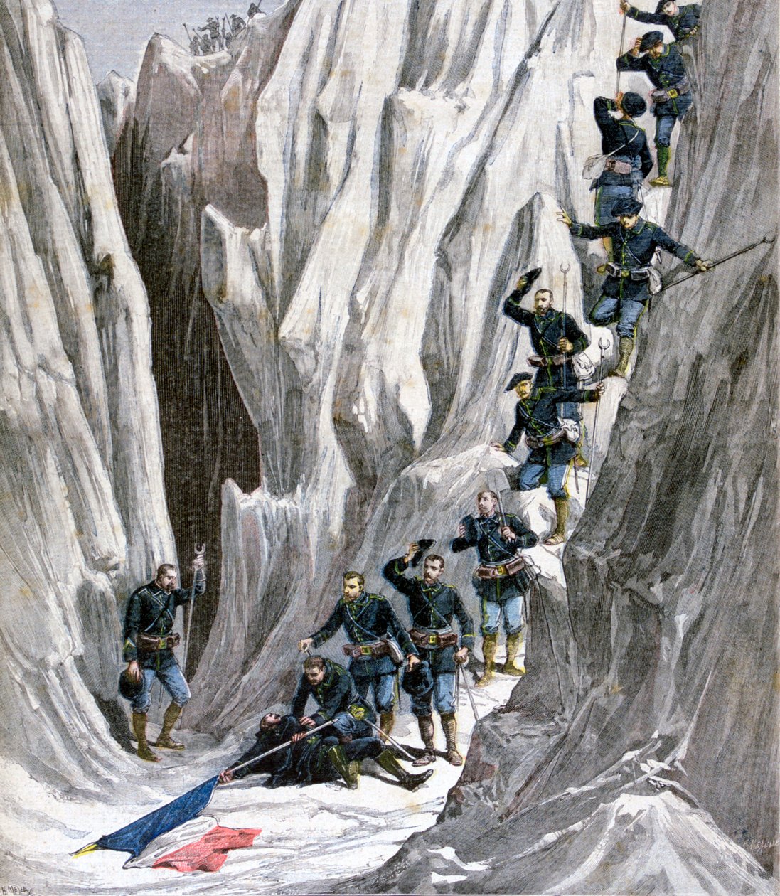 Luutnantti Bujonin ruumis löydetty Ranskan Alpeilta, 1891 tekijältä Henri Meyer