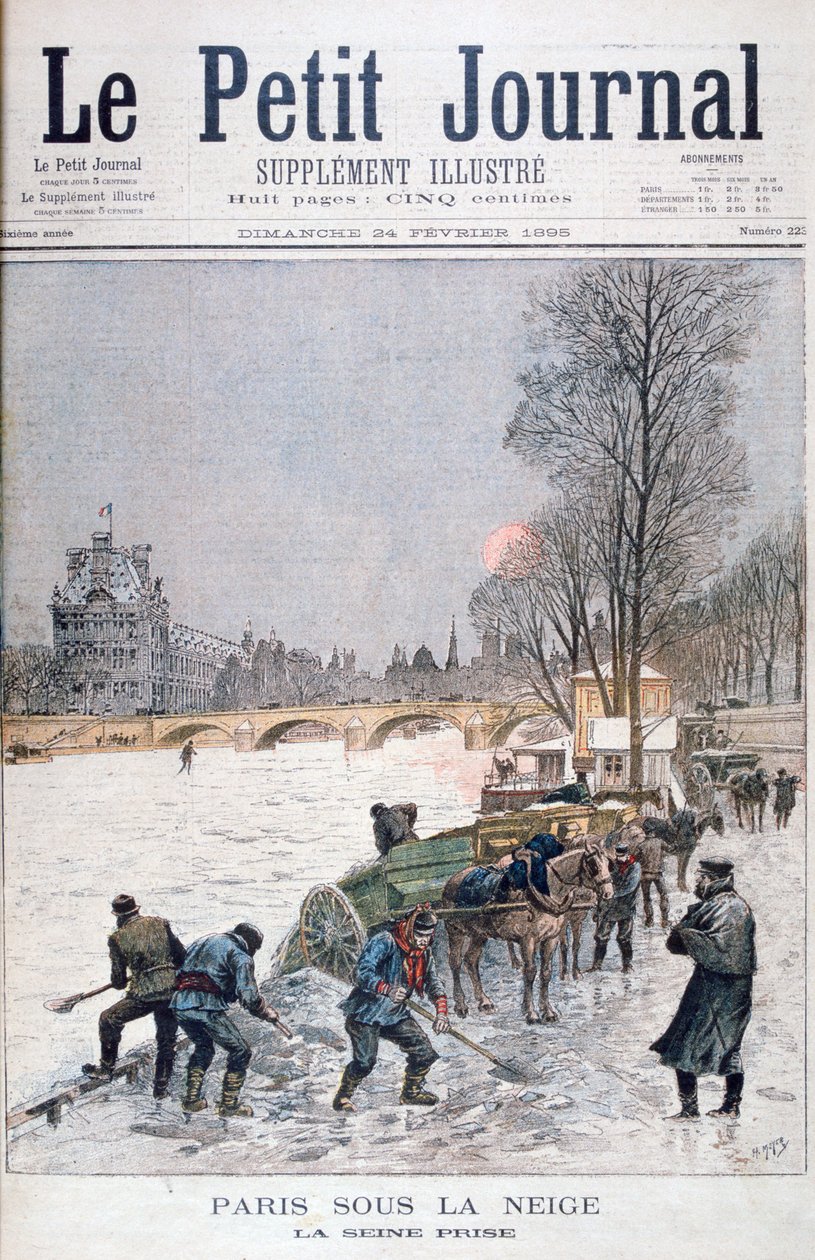Jäätynyt Seine, talvi, Pariisi, 1895 tekijältä Henri Meyer