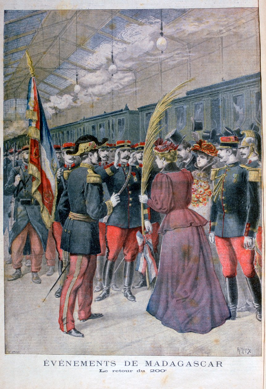 200 rykmentin paluu Madagaskarilta, 1896 tekijältä Henri Meyer